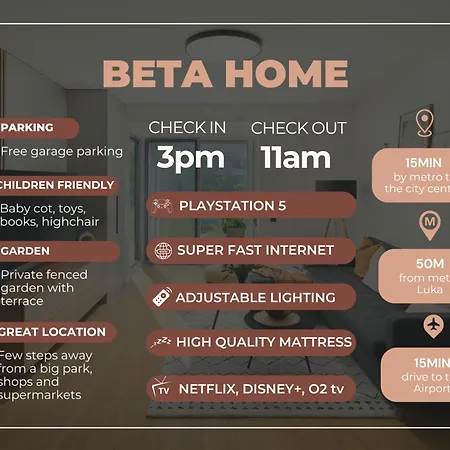 Beta Home - Garage, Air Condition, Garden, At Metro Prague Exterior photo